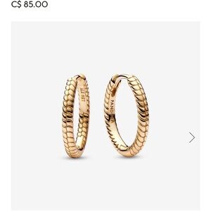 Pandora moments small hoops gold plated